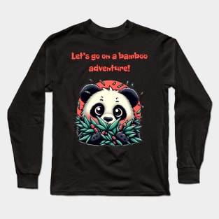 Panda’s Bamboo Quest, playing with a sweet, adorable, lovable panda Long Sleeve T-Shirt
